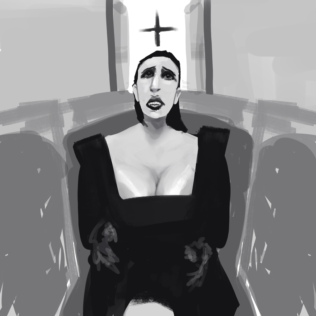 The Vampire mourns its religion _ Sketch by amaleiiii